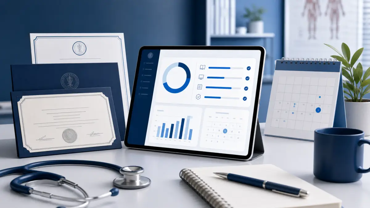 Continuing education certificates and a digital credit progress tracker